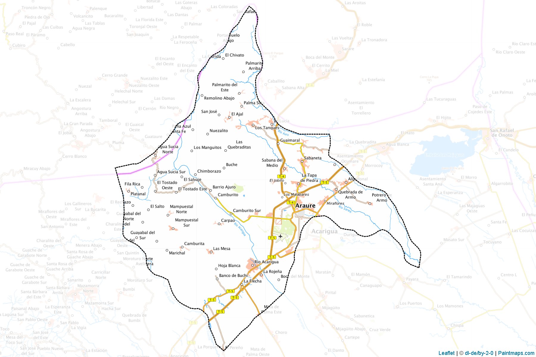 Muestras de recorte de mapas Araure (Portuguesa)-1