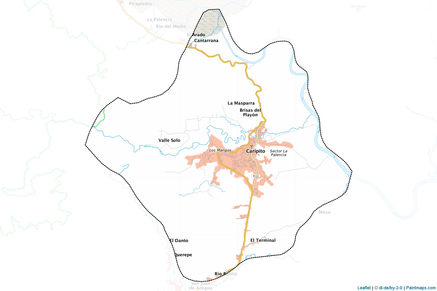 Muestras de recorte de mapas Bolivar (Monagas)-1