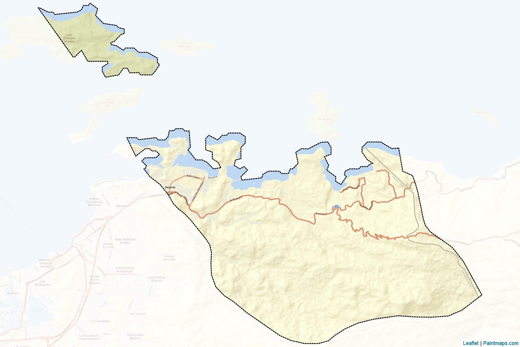 Muestras de recorte de mapas Guanta (Anzoátegui)-2