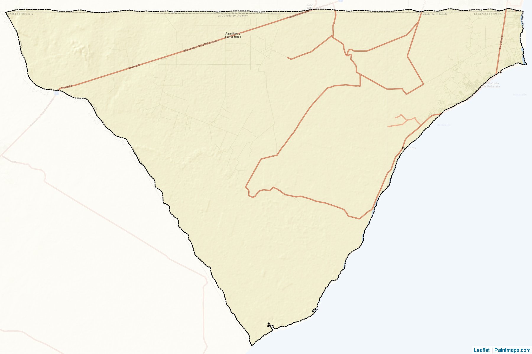 Muestras de recorte de mapas La Cañada De Urdaneta (Zulia)-2