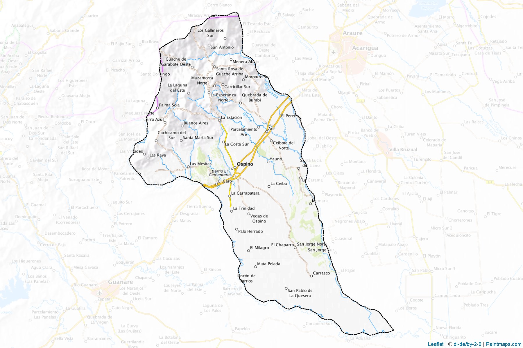 Muestras de recorte de mapas Ospino (Portuguesa)-1