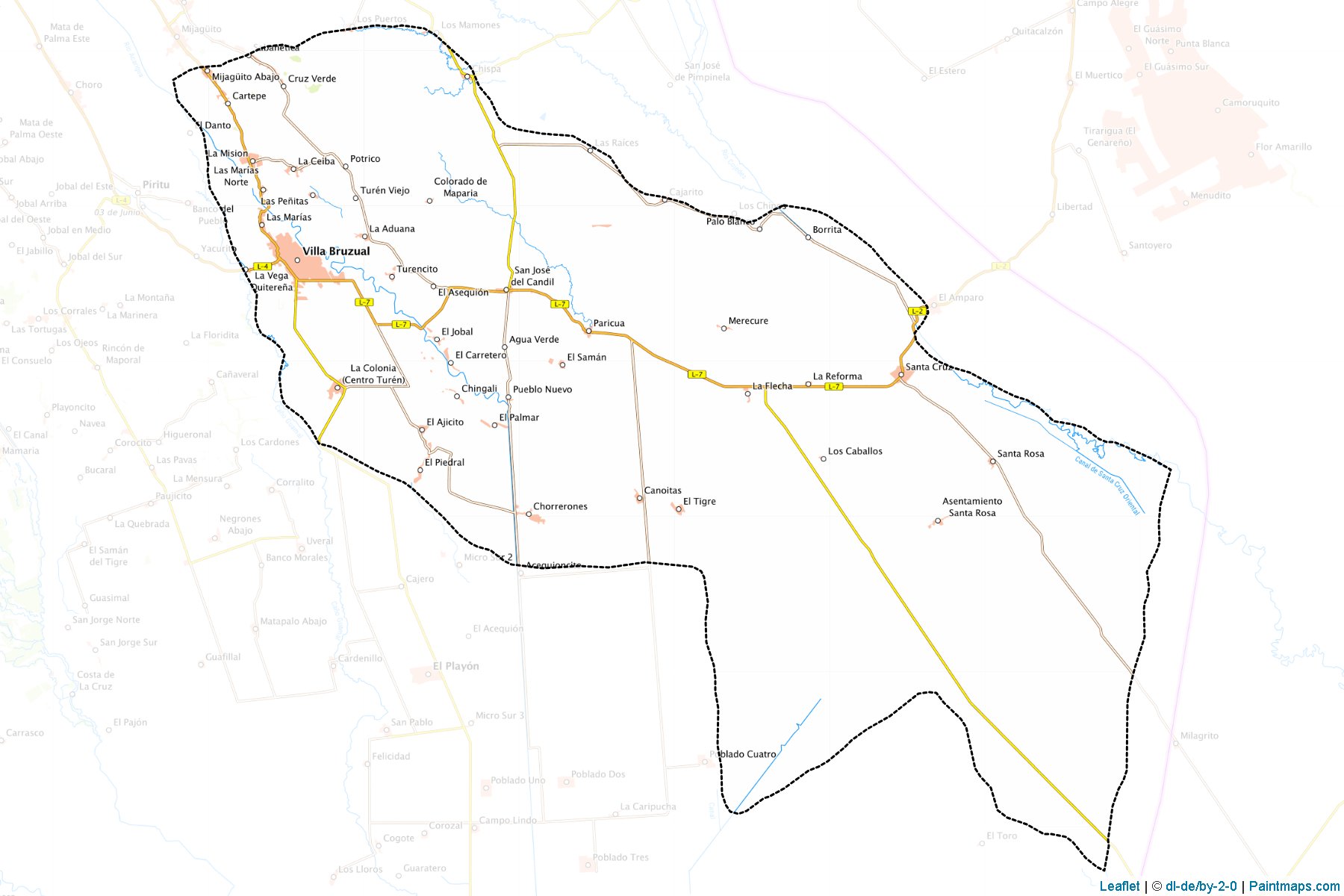 Muestras de recorte de mapas Turen (Portuguesa)-1