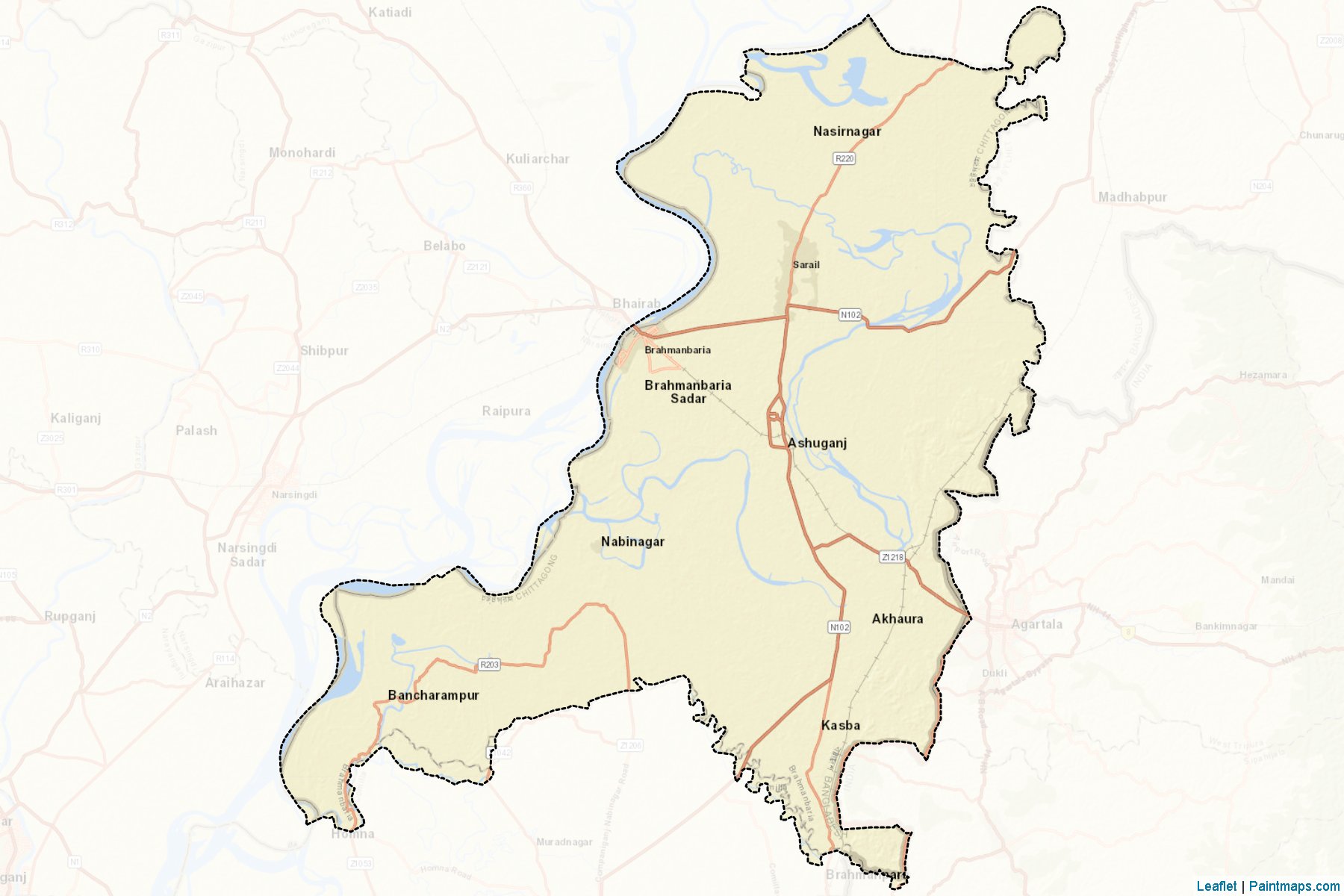 Brahamanbaria (Chittagong) Map Cropping Samples-2