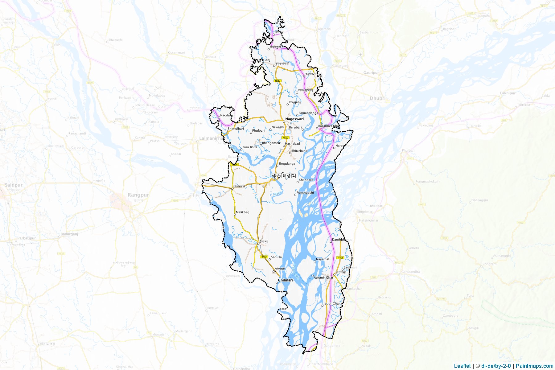 Kurigram (Rangpur) Haritası Örnekleri-1