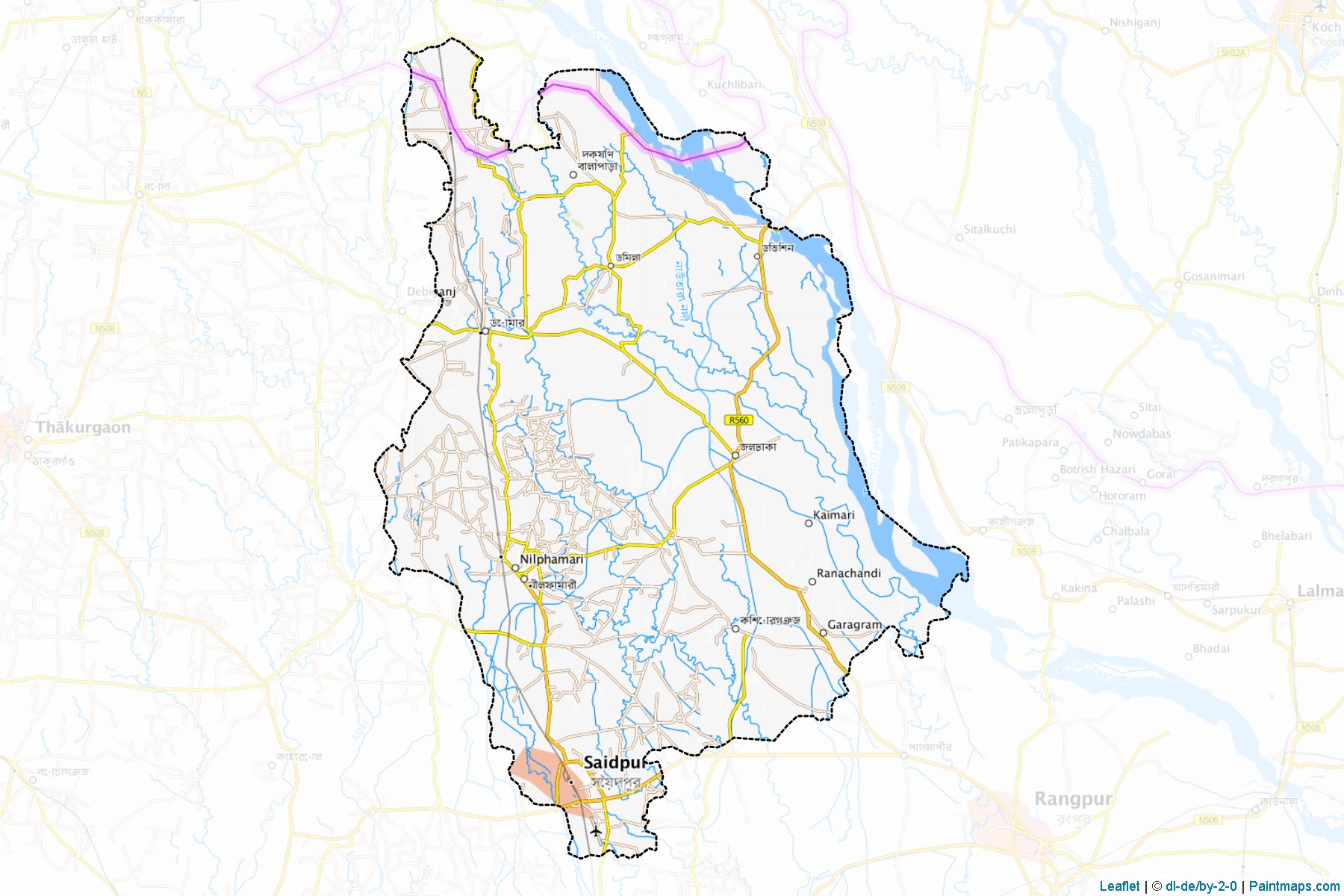 Muestras de recorte de mapas Nilphamari (Rangpur)-1