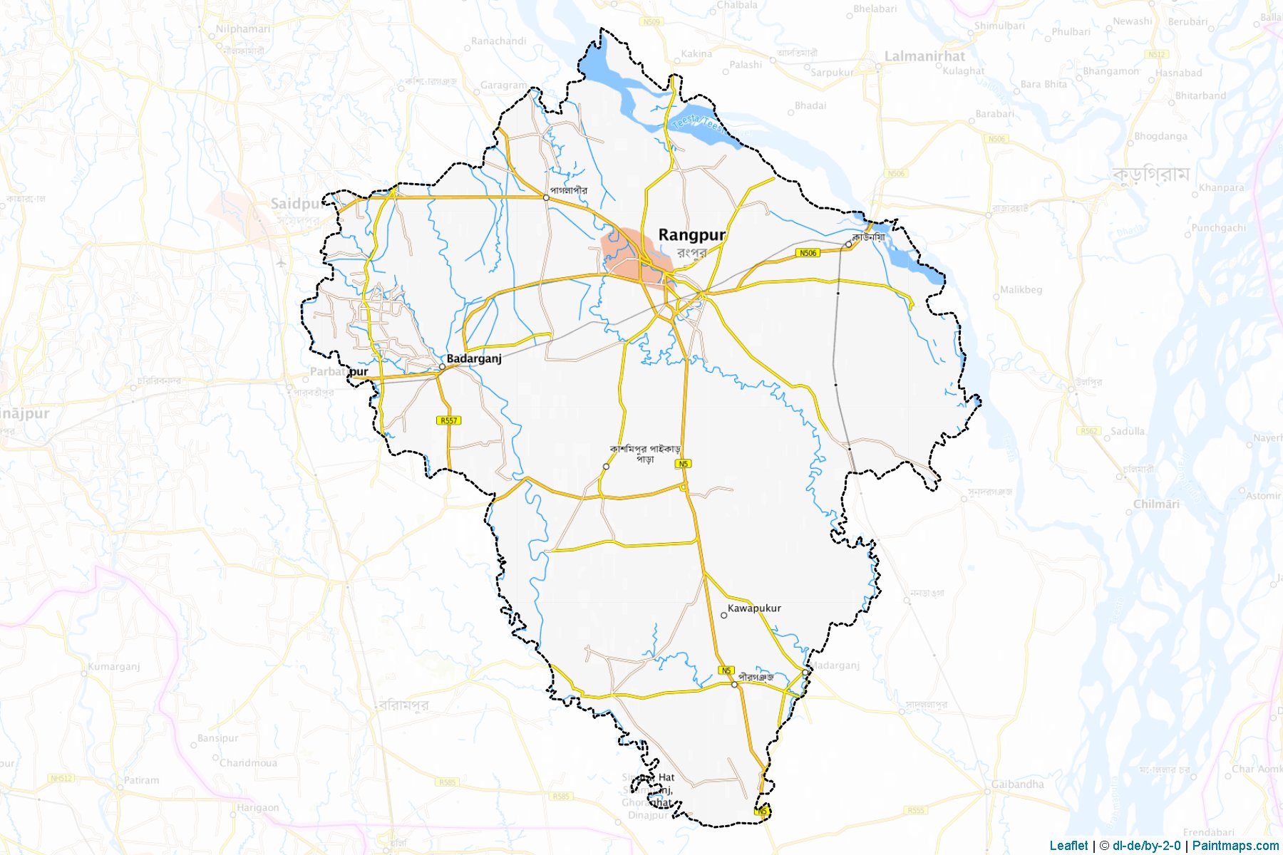 Muestras de recorte de mapas Rangpur (Rangpur)-1