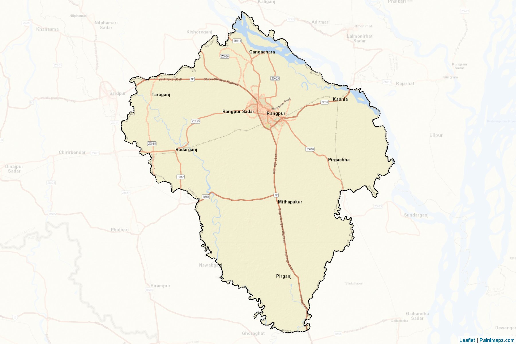 Muestras de recorte de mapas Rangpur (Rangpur)-2