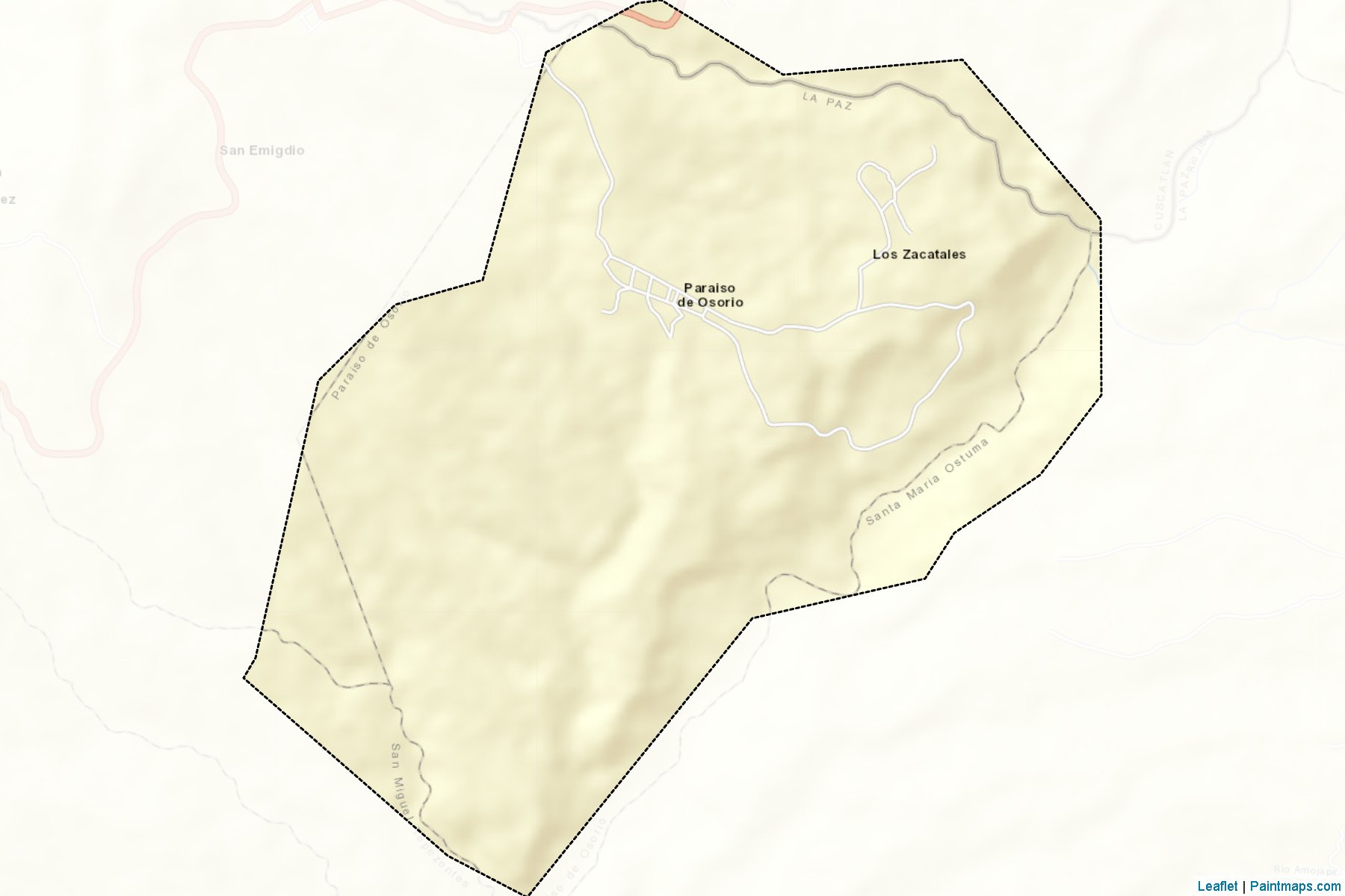 Muestras de recorte de mapas Paraiso De Osorio (La Paz)-2