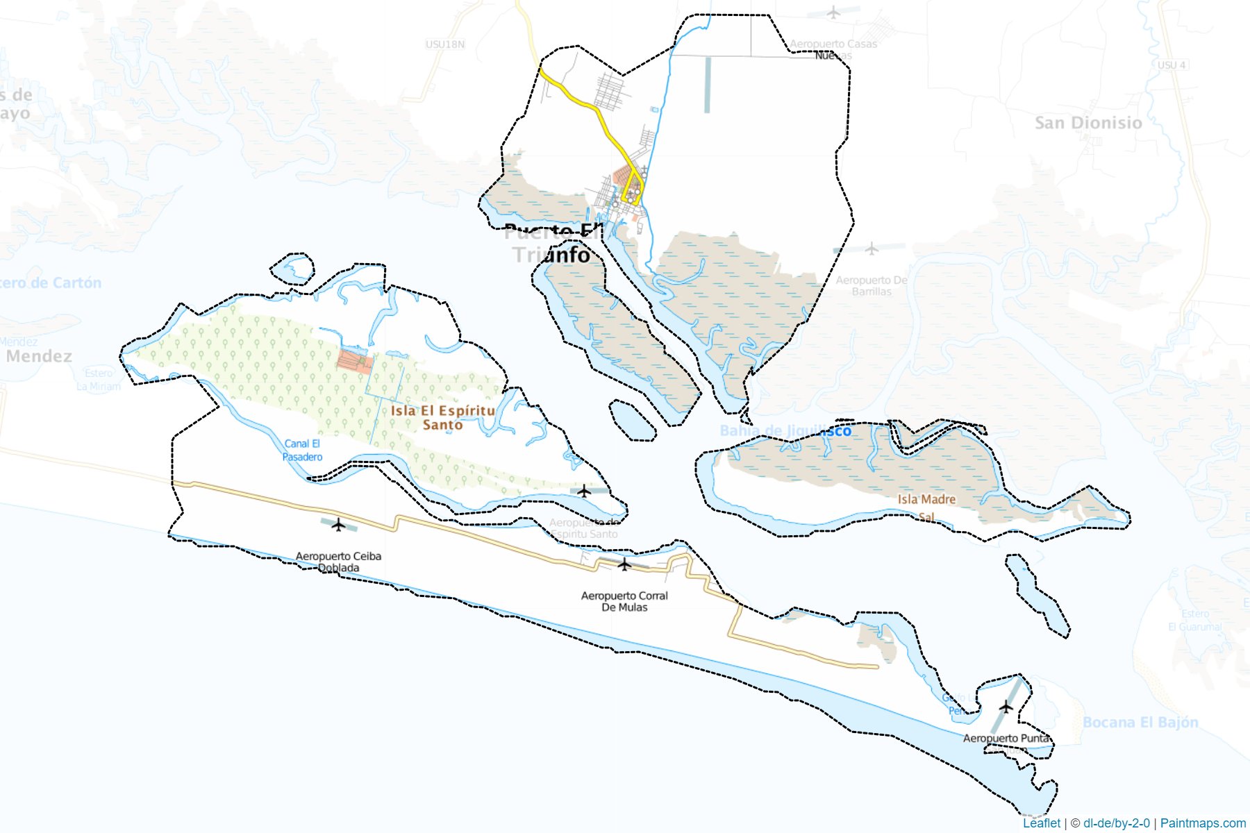 Muestras de recorte de mapas Puerto El Triunfo (Usulután)-1