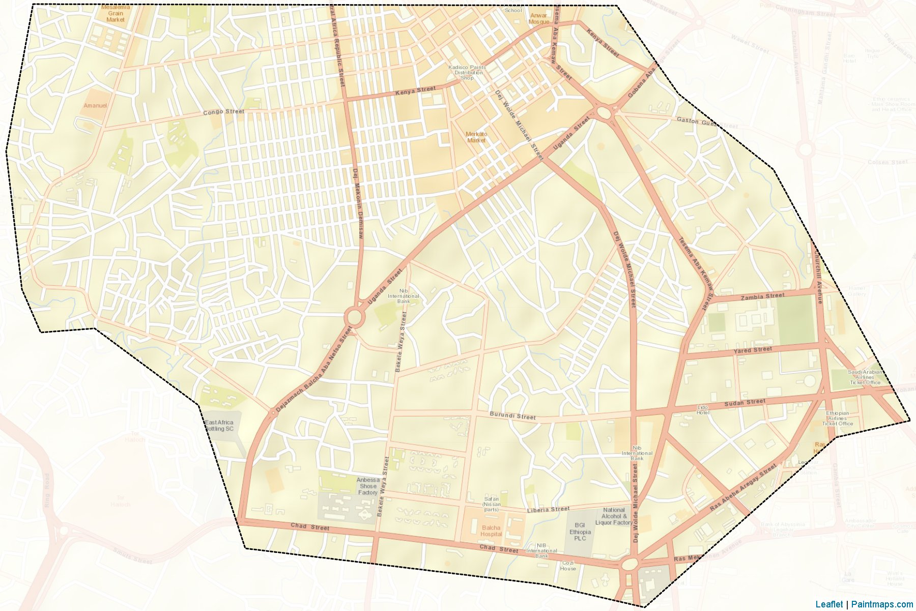 Muestras de recorte de mapas Addis Ababa Zone 1 (Addis Ababa)-2