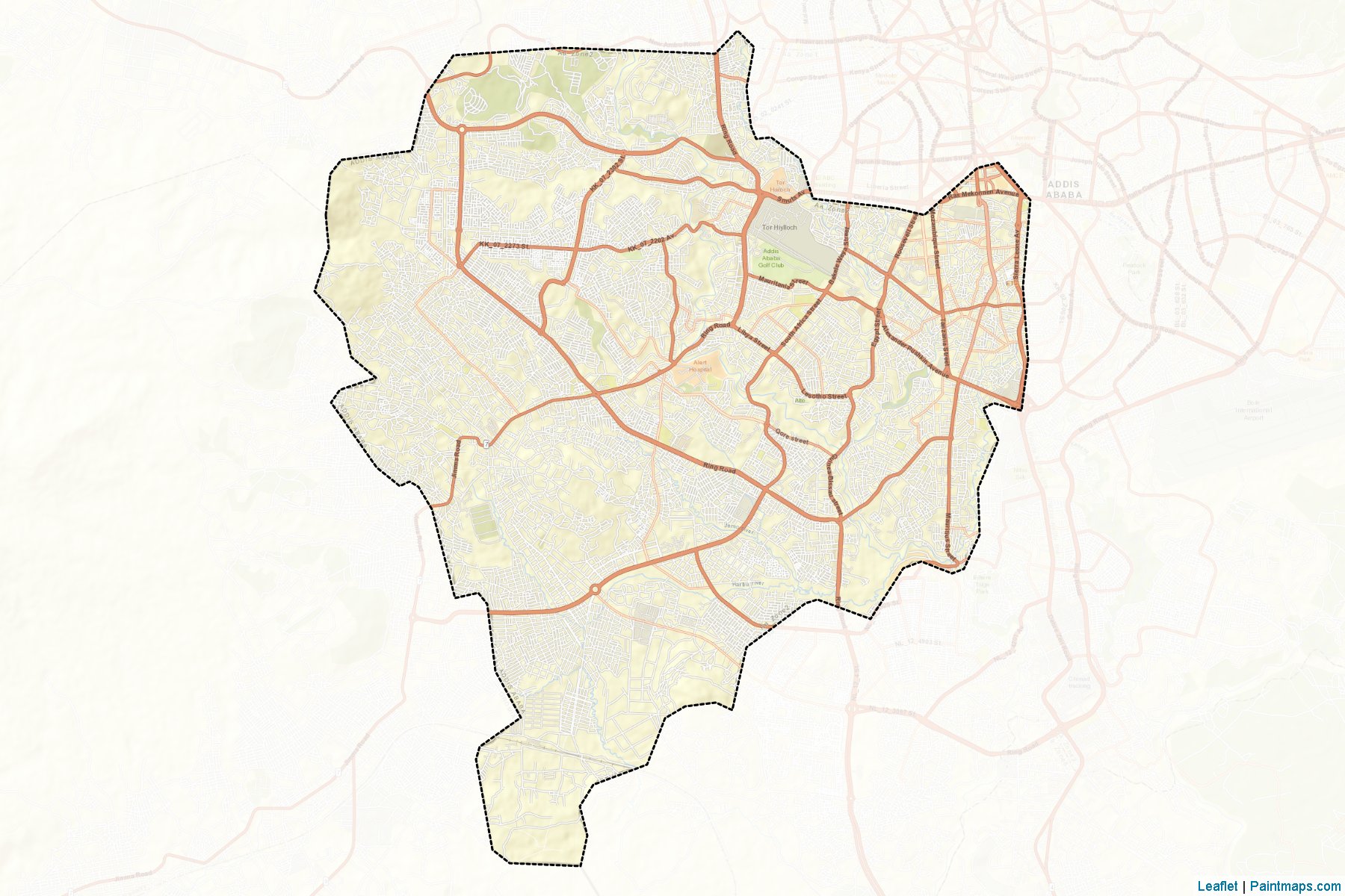 Muestras de recorte de mapas Addis Ababa Zone 2 (Addis Ababa)-2