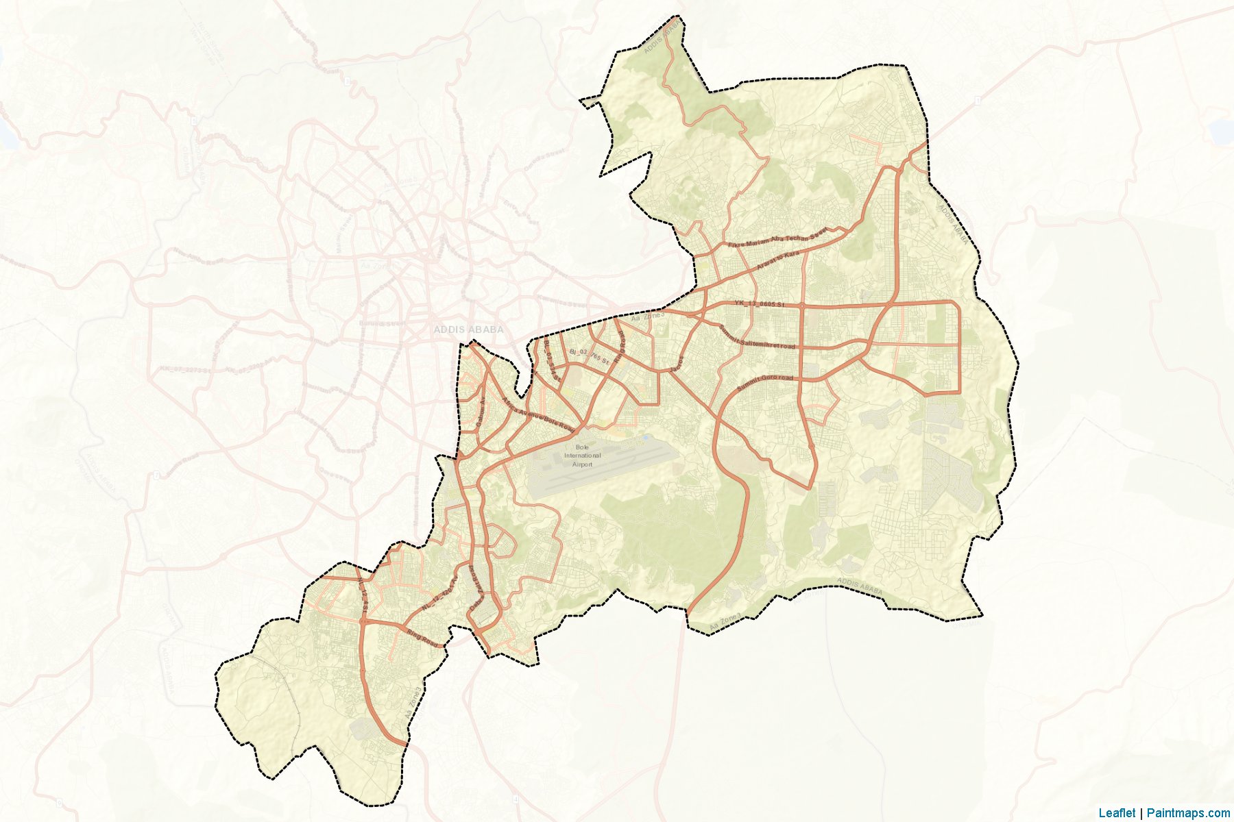 Muestras de recorte de mapas Addis Ababa Zone 3 (Addis Ababa)-2