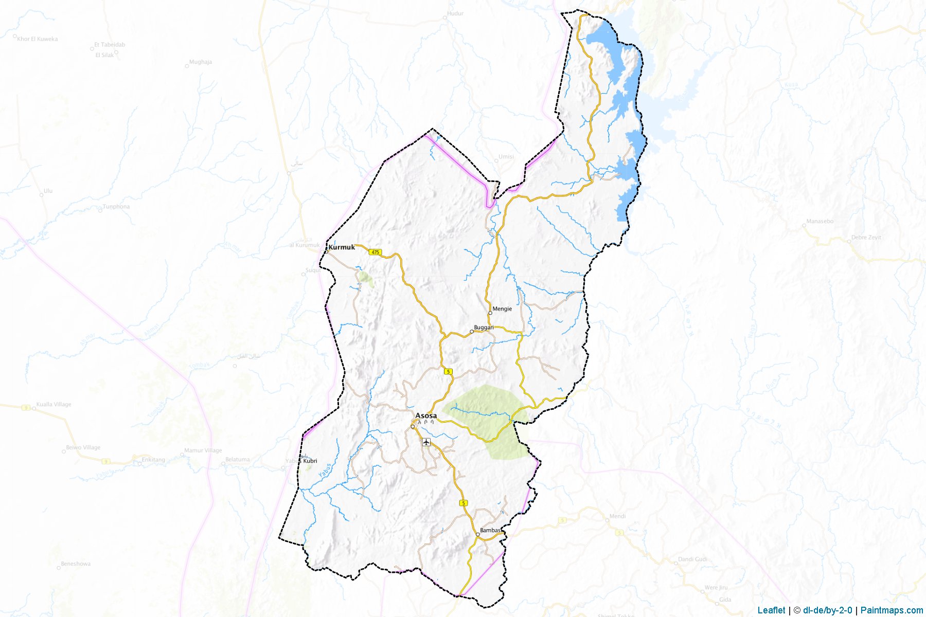 Muestras de recorte de mapas Asosa (Beneshangul Gumuz)-1