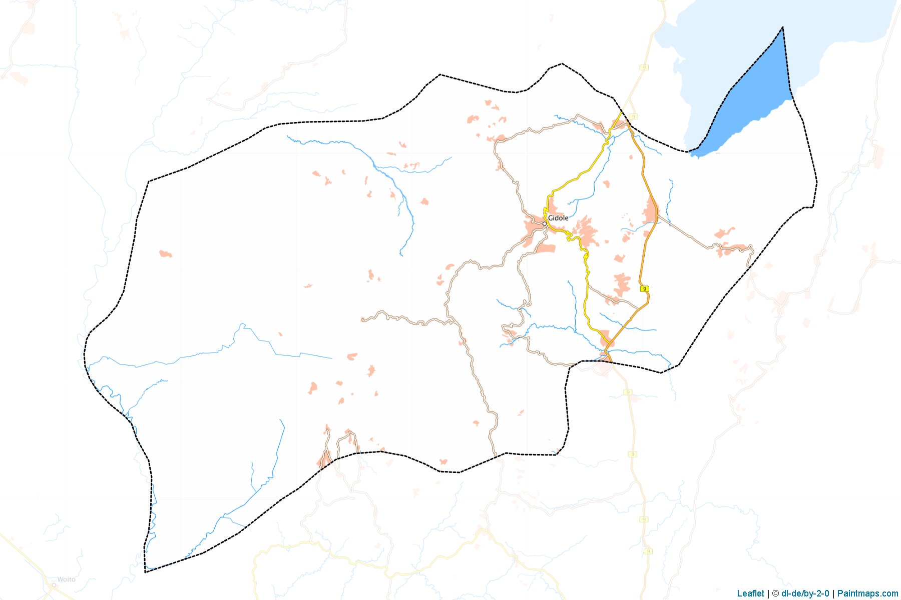 Muestras de recorte de mapas Dirashe SW (Southern Nations, Nationalities and Peoples)-1