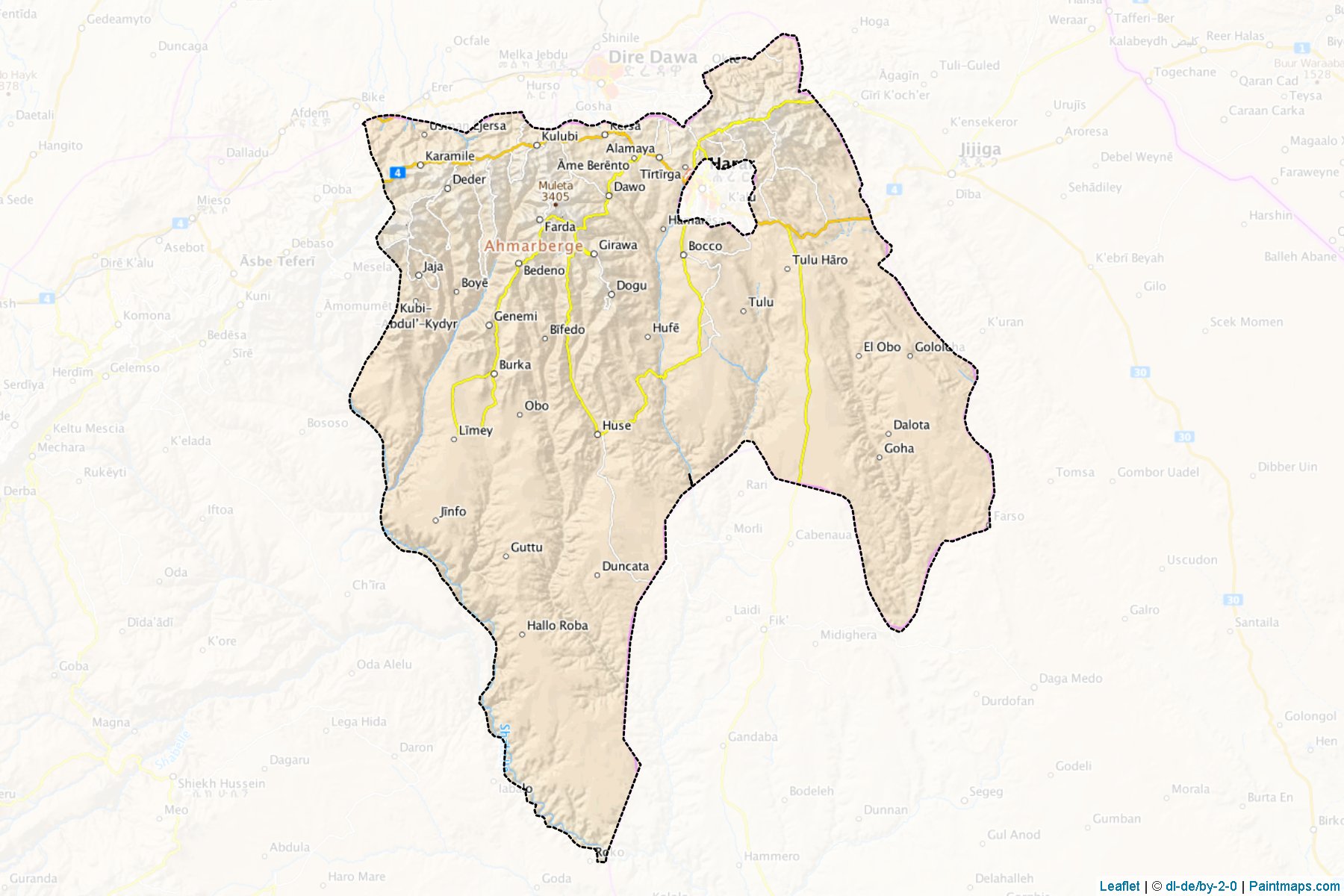 Muestras de recorte de mapas E. Harerge (Oromiya)-1