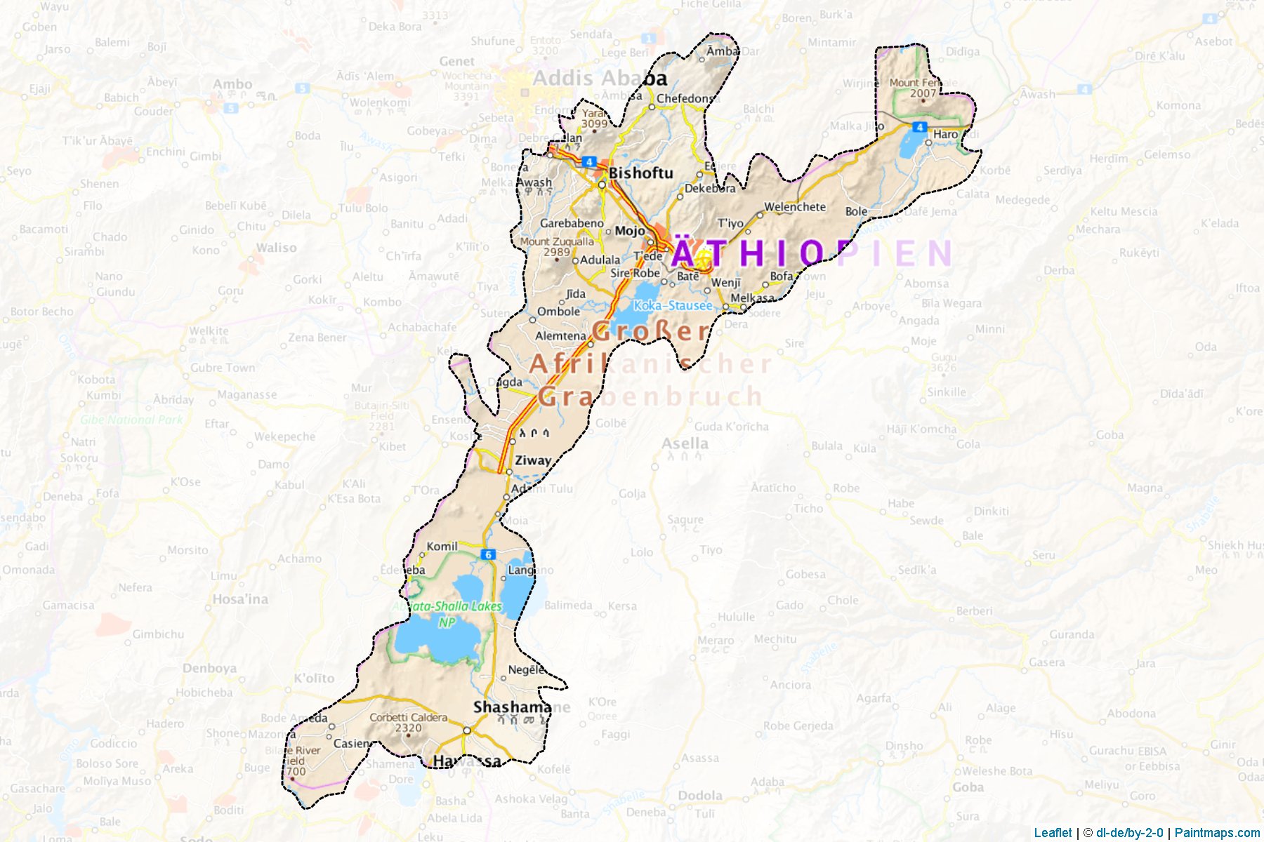 Muestras de recorte de mapas E. Shewa (Oromiya)-1