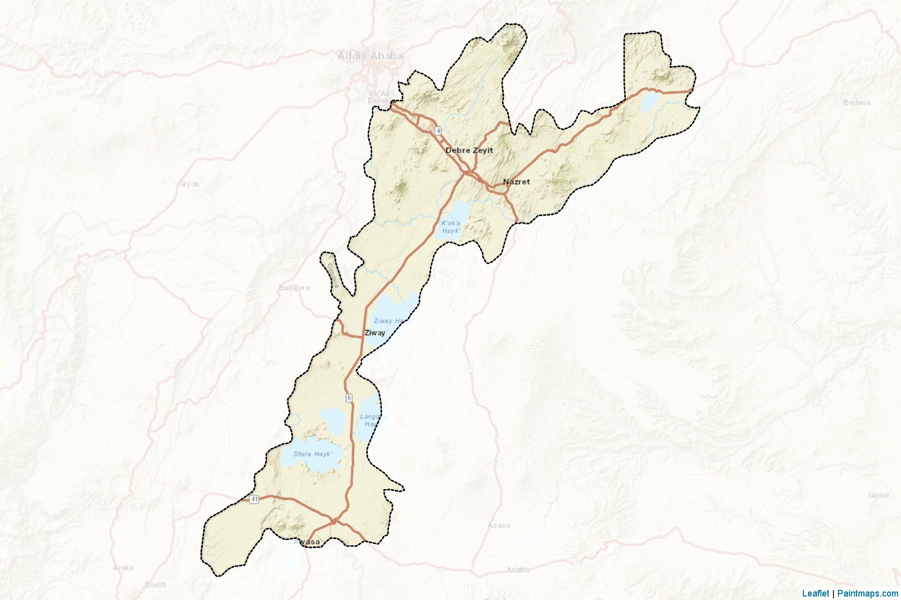 Muestras de recorte de mapas E. Shewa (Oromiya)-2