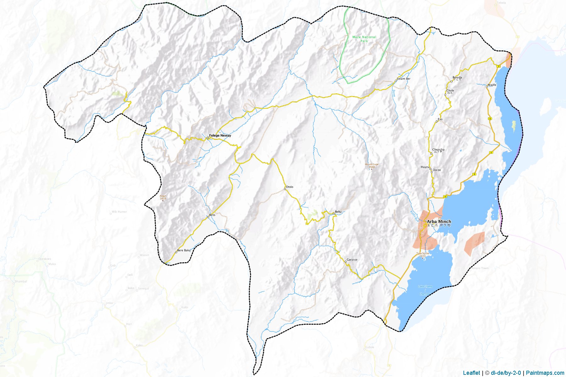 Gamo Gofa (Güney Ulusları ve Halkları Bölgesi) Haritası Örnekleri-1