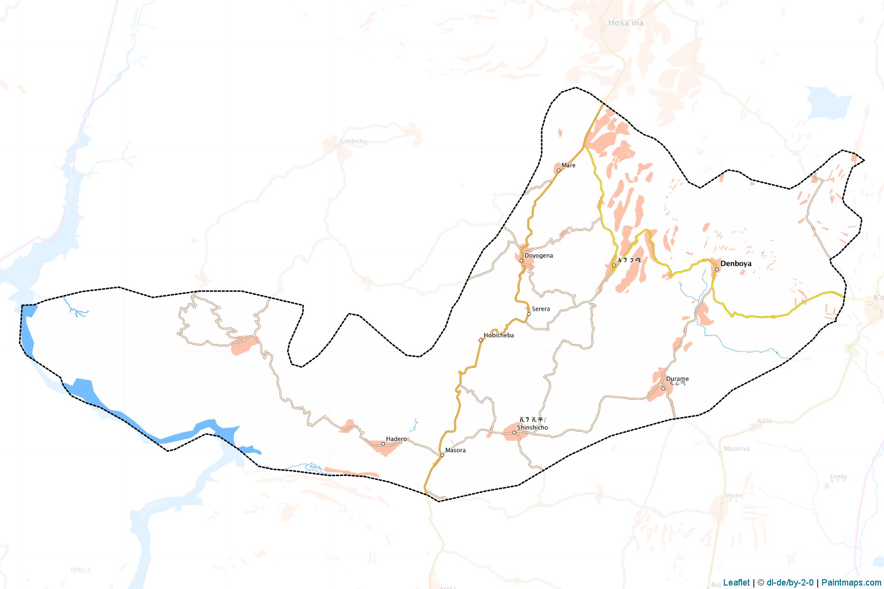 Muestras de recorte de mapas Kembata Tembaro (Southern Nations, Nationalities and Peoples)-1