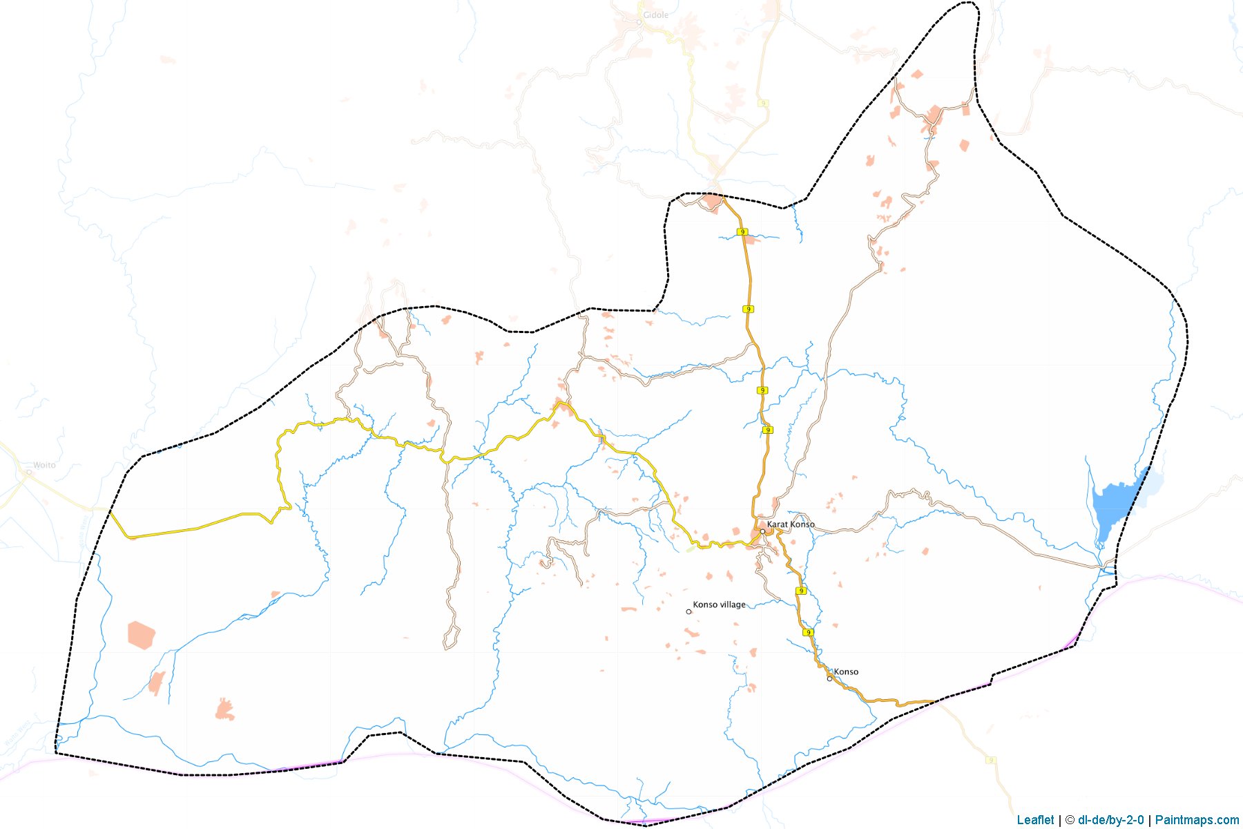 Muestras de recorte de mapas Konso SW (Southern Nations, Nationalities and Peoples)-1