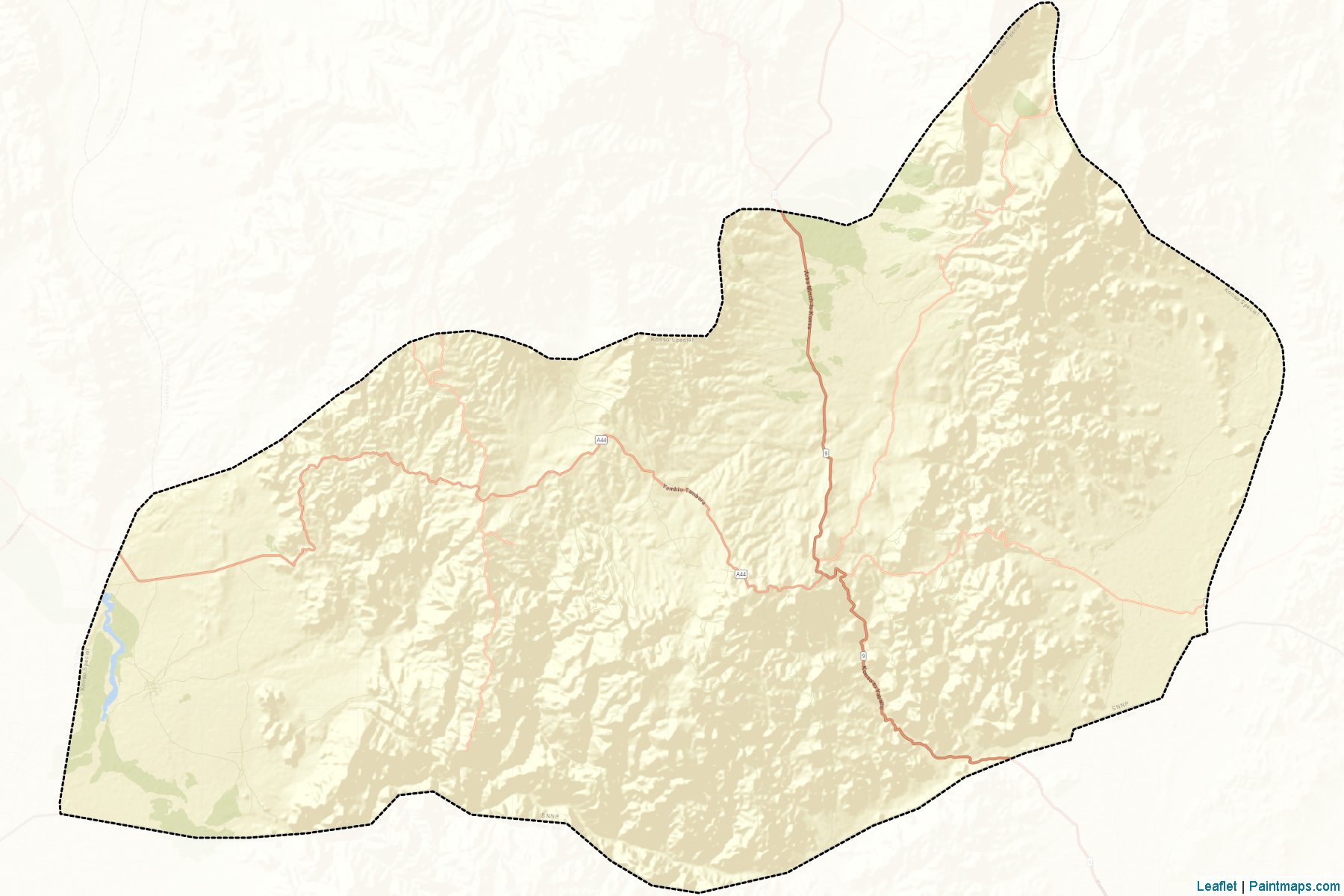 Muestras de recorte de mapas Konso SW (Southern Nations, Nationalities and Peoples)-2