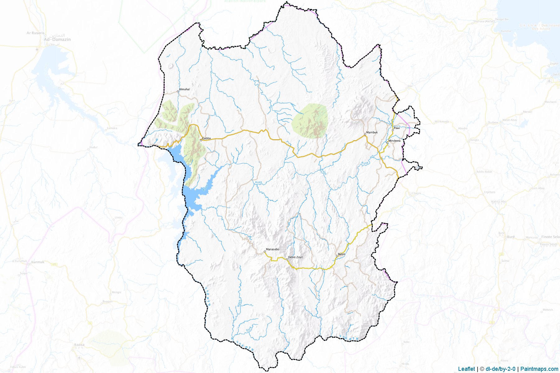 Muestras de recorte de mapas Metekel (Beneshangul Gumuz)-1