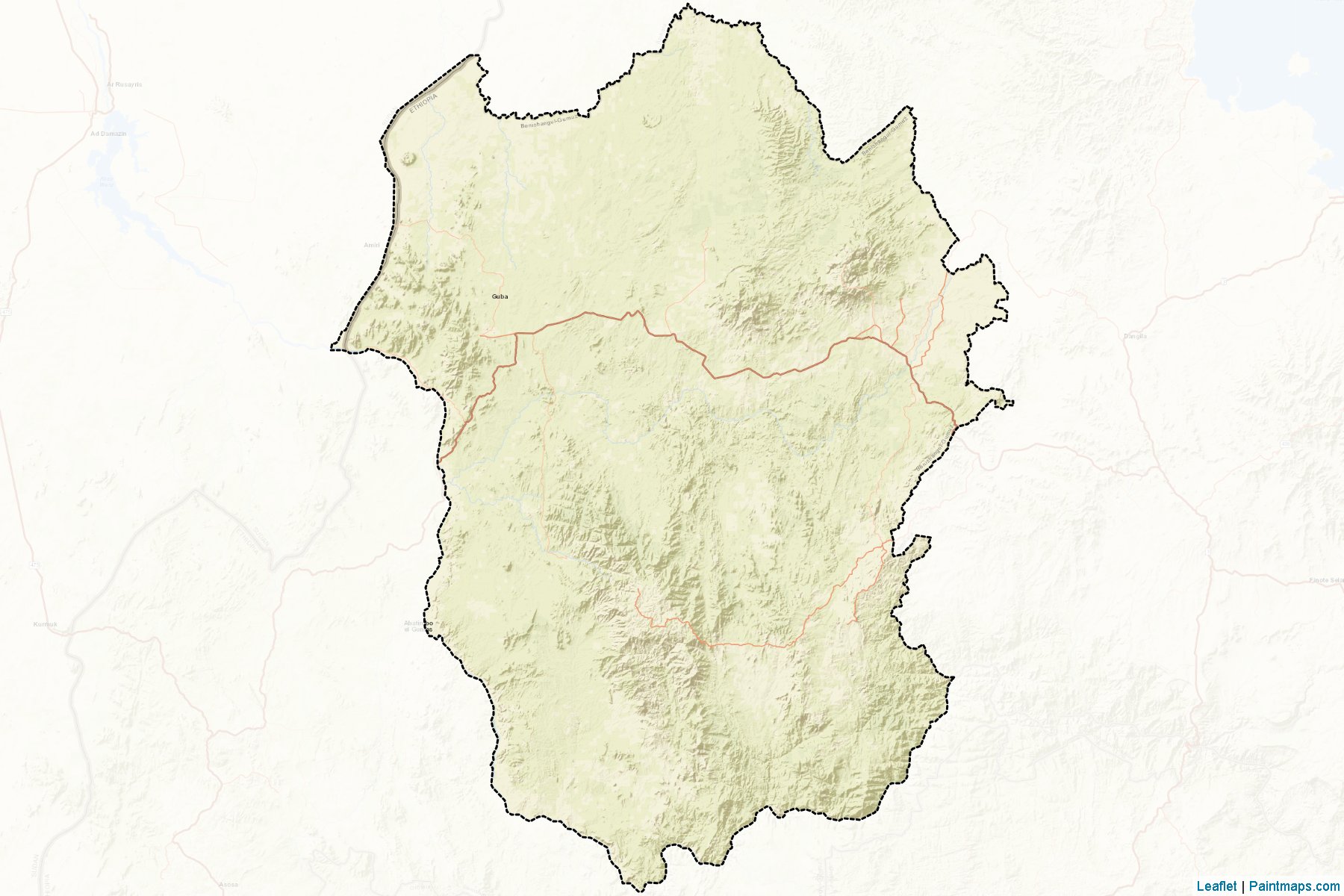 Metekel (Benshangul-Gumaz) Map Cropping Samples-2