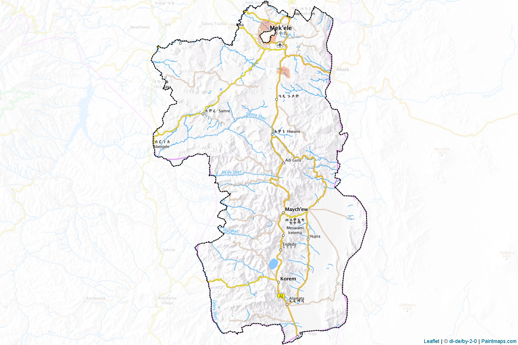 Muestras de recorte de mapas S. Tigray (Tigray)-1