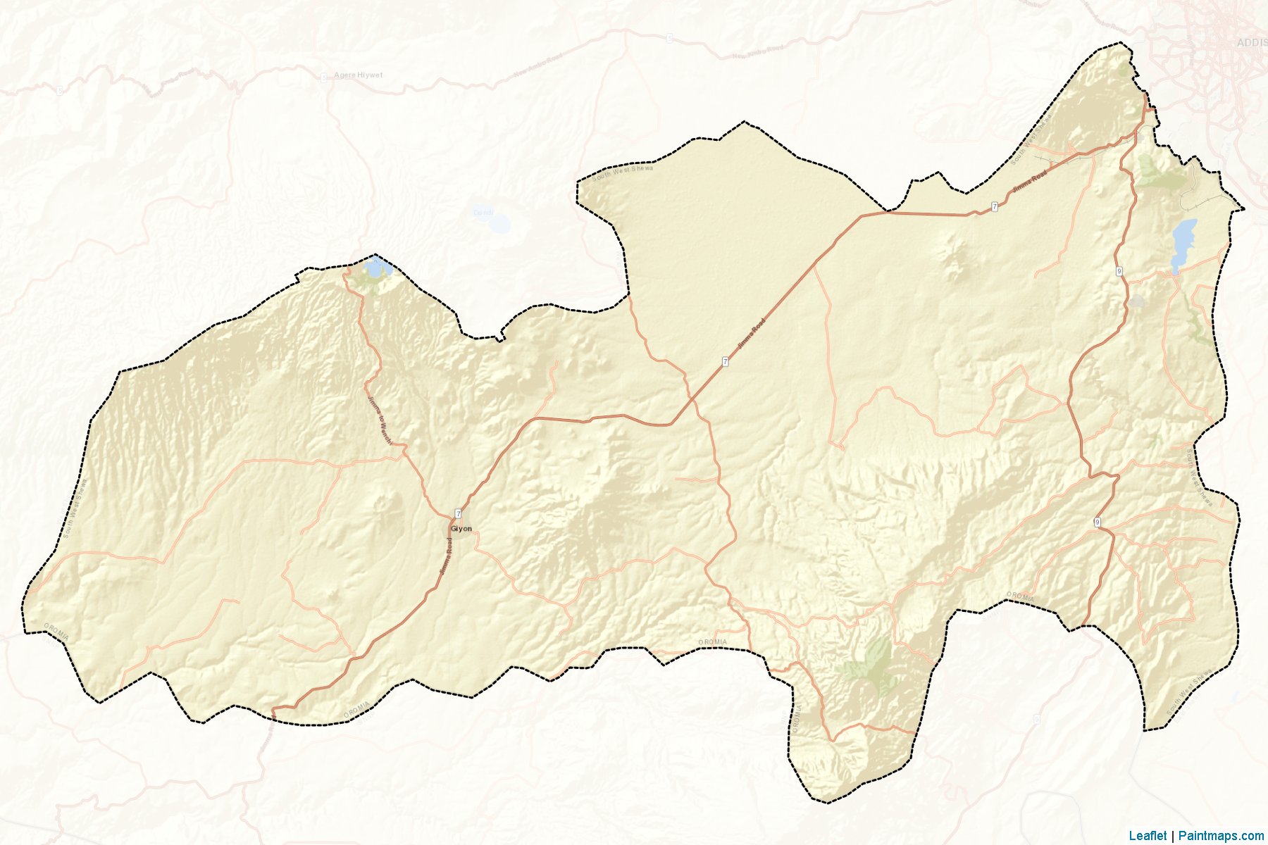 Muestras de recorte de mapas S.W. Shewa (Oromiya)-2