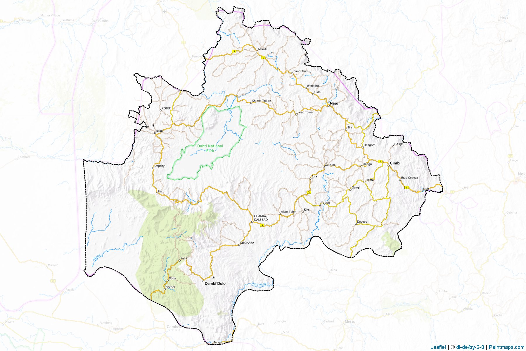 Muestras de recorte de mapas W. Wellega (Oromiya)-1