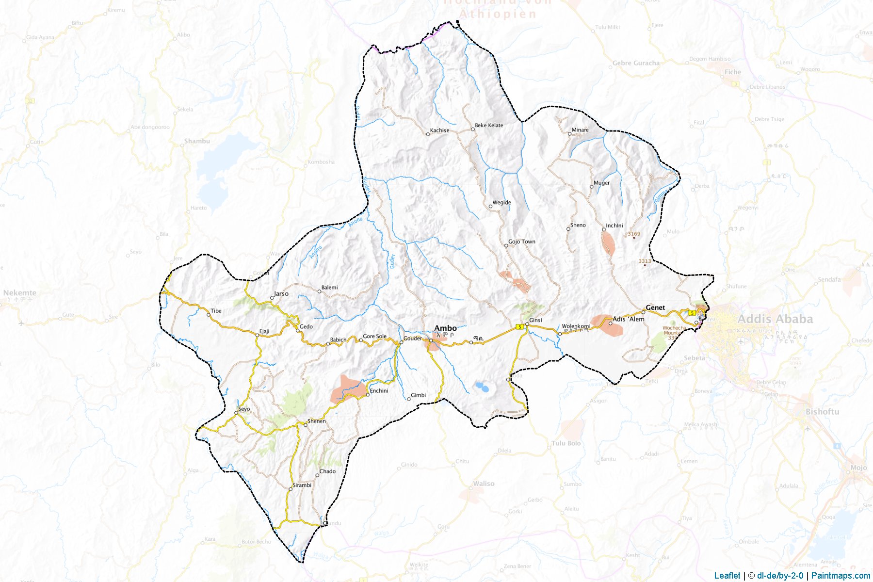 Muestras de recorte de mapas West Shewa (Oromiya)-1