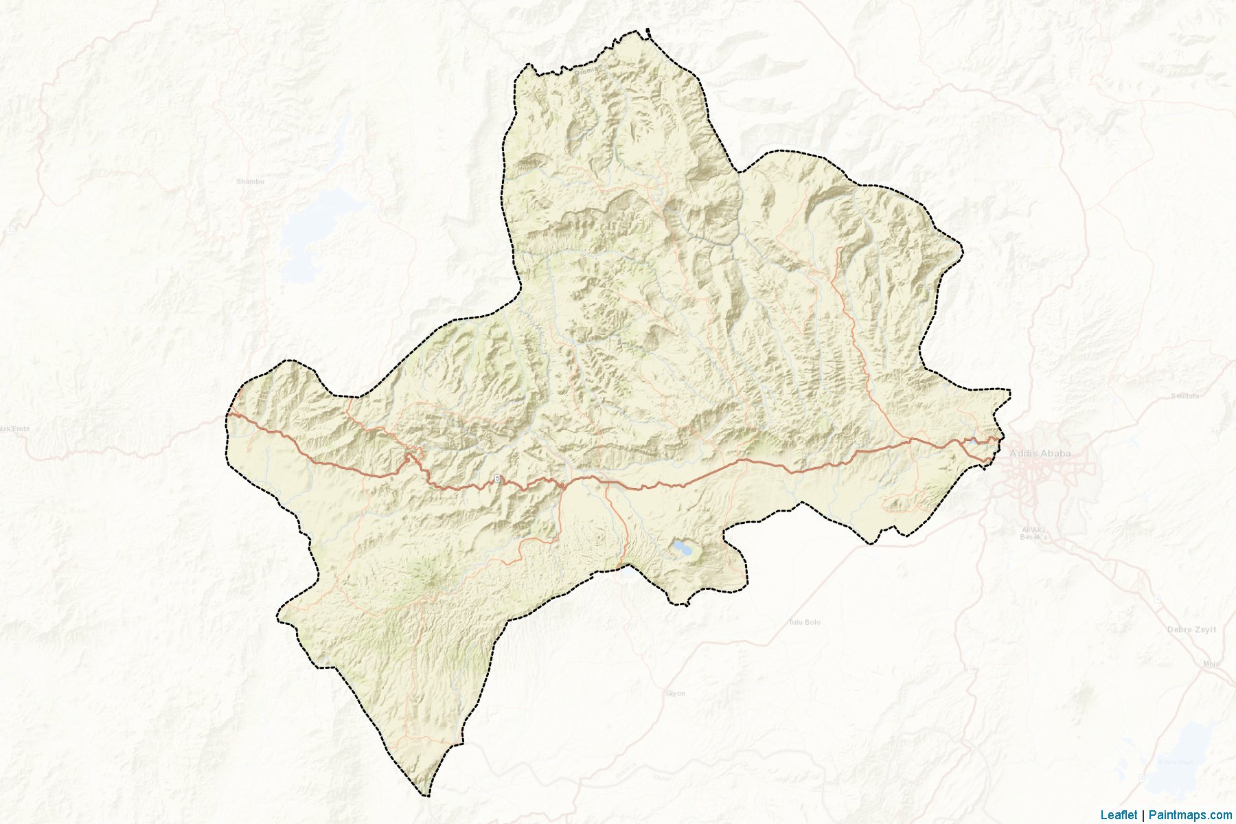 Muestras de recorte de mapas West Shewa (Oromiya)-2