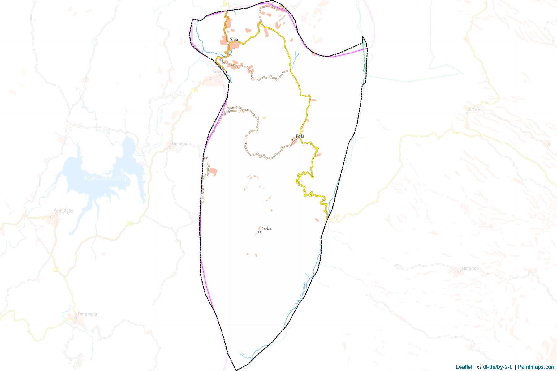 Muestras de recorte de mapas Yem SW (Southern Nations, Nationalities and Peoples)-1