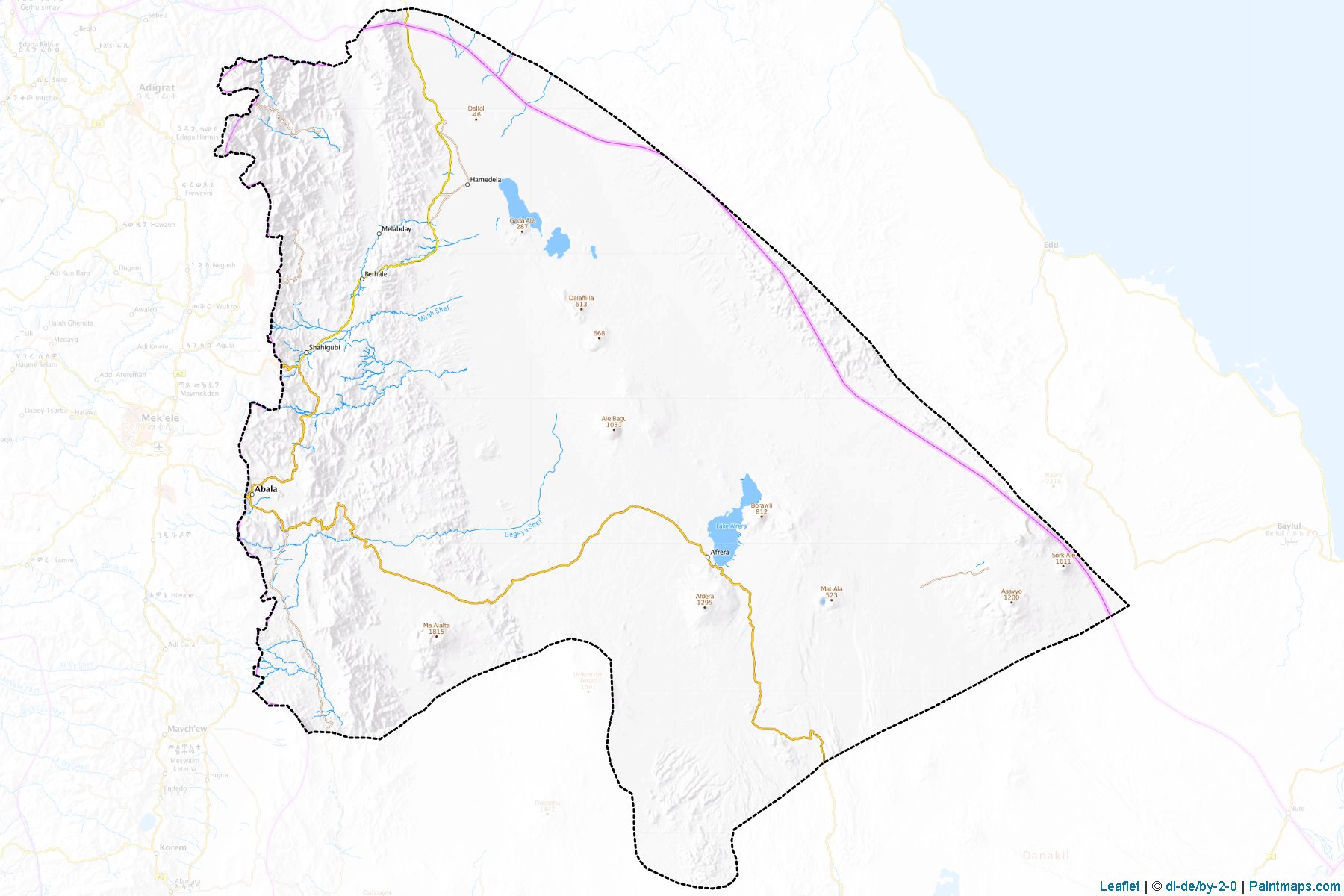 Muestras de recorte de mapas Afar Zone 2 (Afar)-1