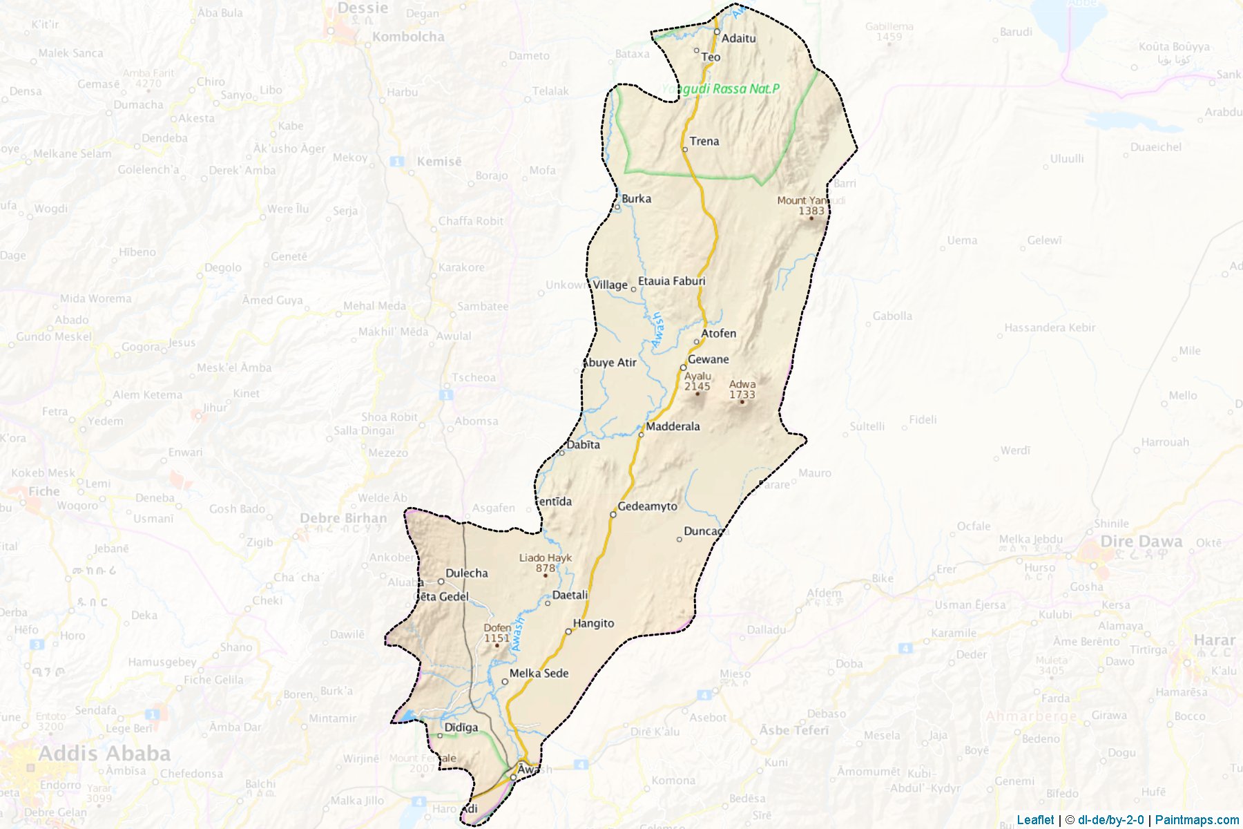 Muestras de recorte de mapas Afar Zone 3 (Afar)-1