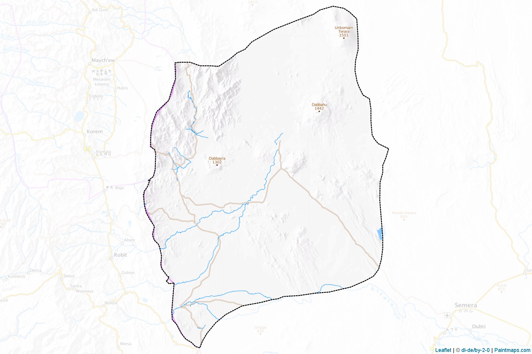 Muestras de recorte de mapas Afar Zone 4 (Afar)-1