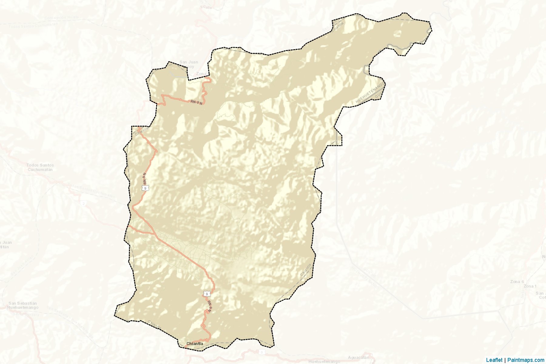 Muestras de recorte de mapas Chiantla (Huehuetenango)-2