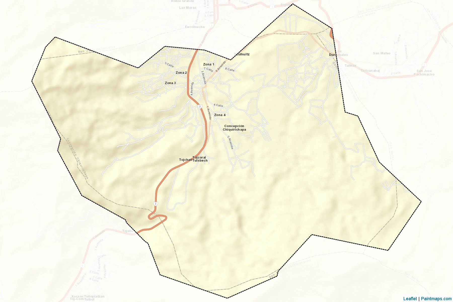 Muestras de recorte de mapas Concepcion Chiquirichapa (Quezaltenango)-2