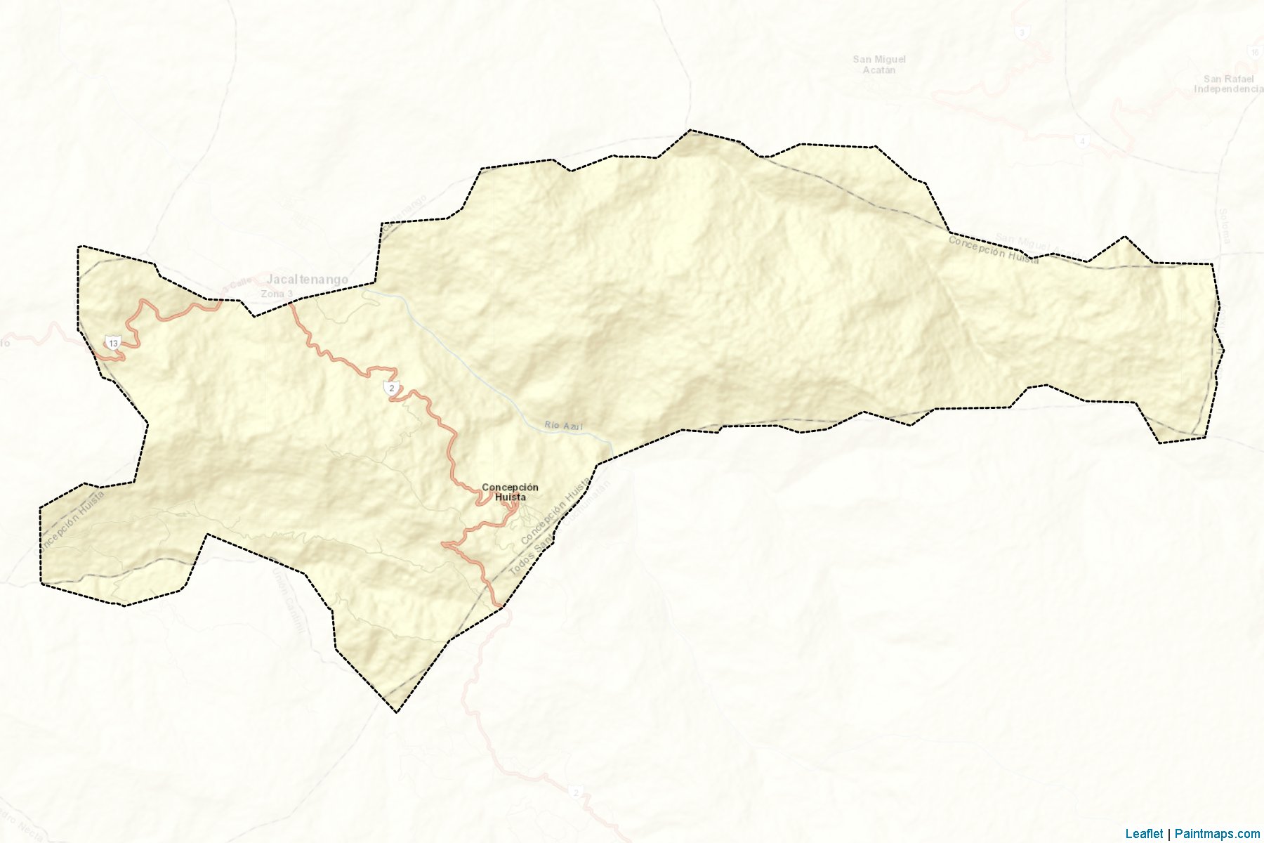 Muestras de recorte de mapas Concepcion Huista (Huehuetenango)-2