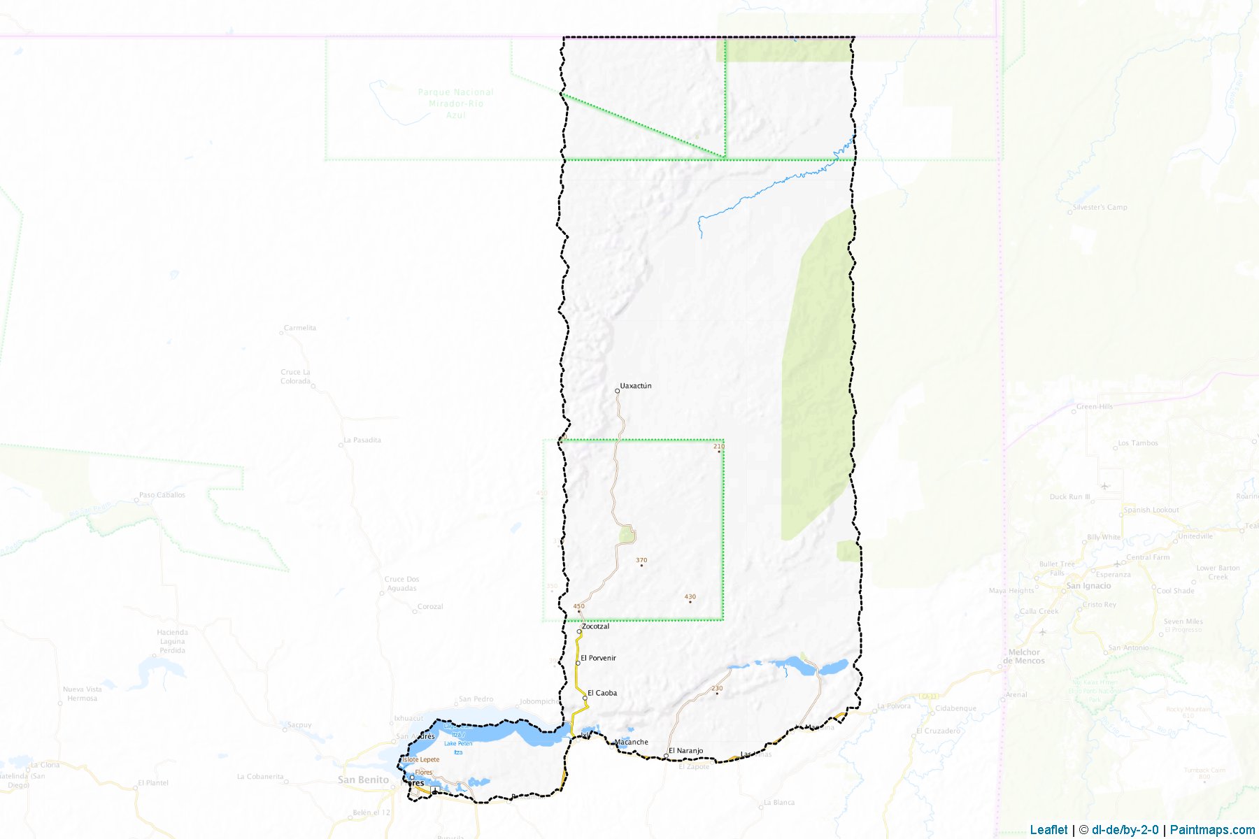 Muestras de recorte de mapas Flores (Petén)-1