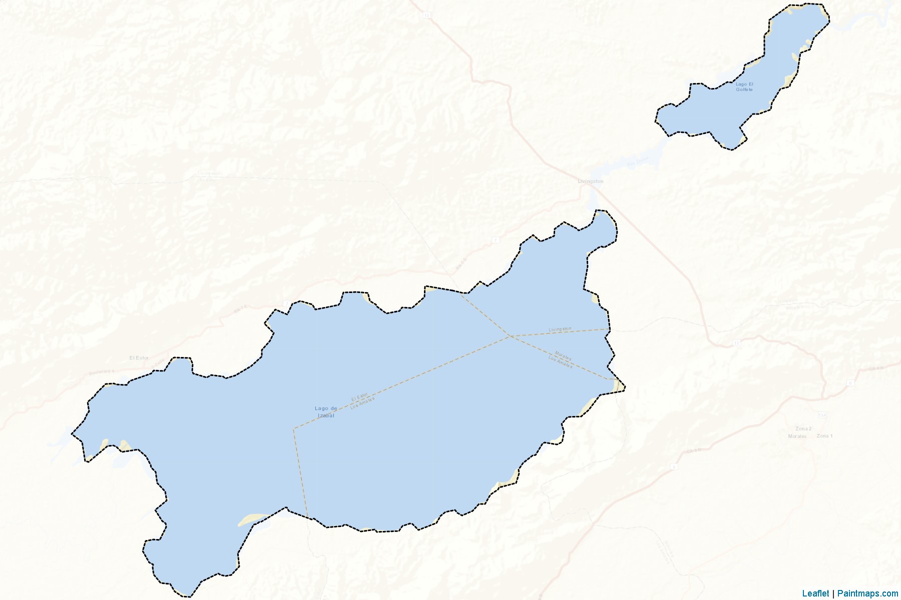 Muestras de recorte de mapas Lake Izabal (Izabal)-2