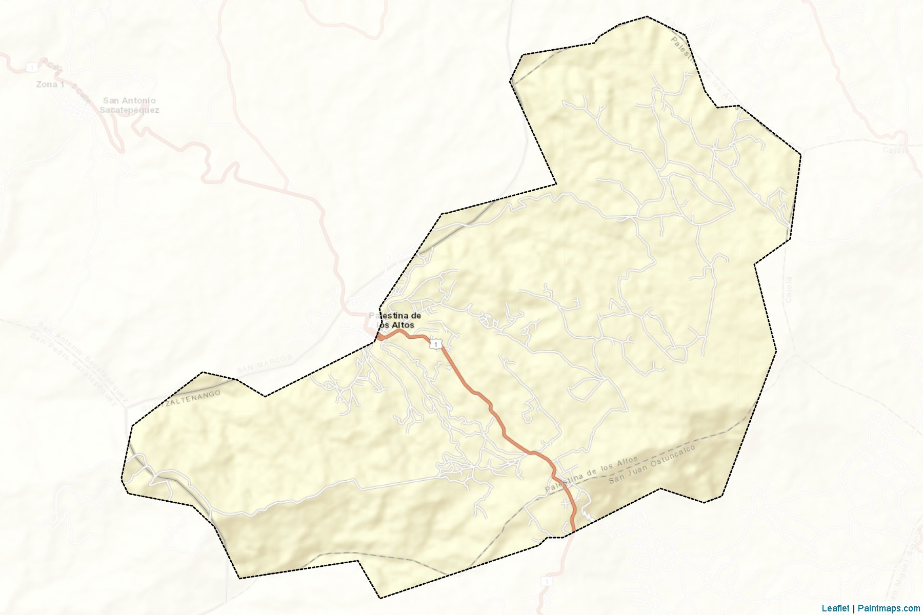 Muestras de recorte de mapas Palestina De Los Altos (Quezaltenango)-2