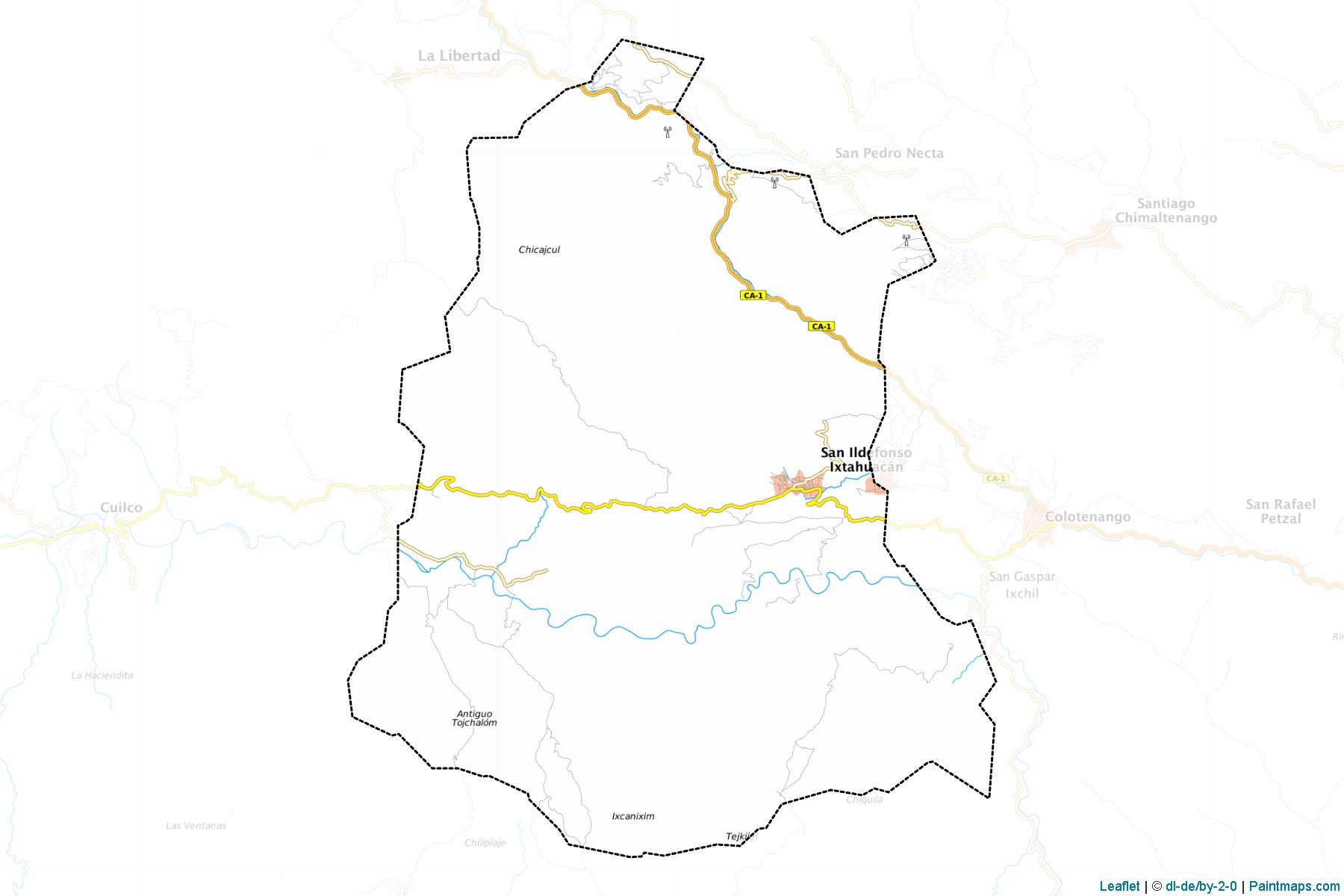 Muestras de recorte de mapas San Idelfonso Ixtahuacan (Huehuetenango)-1