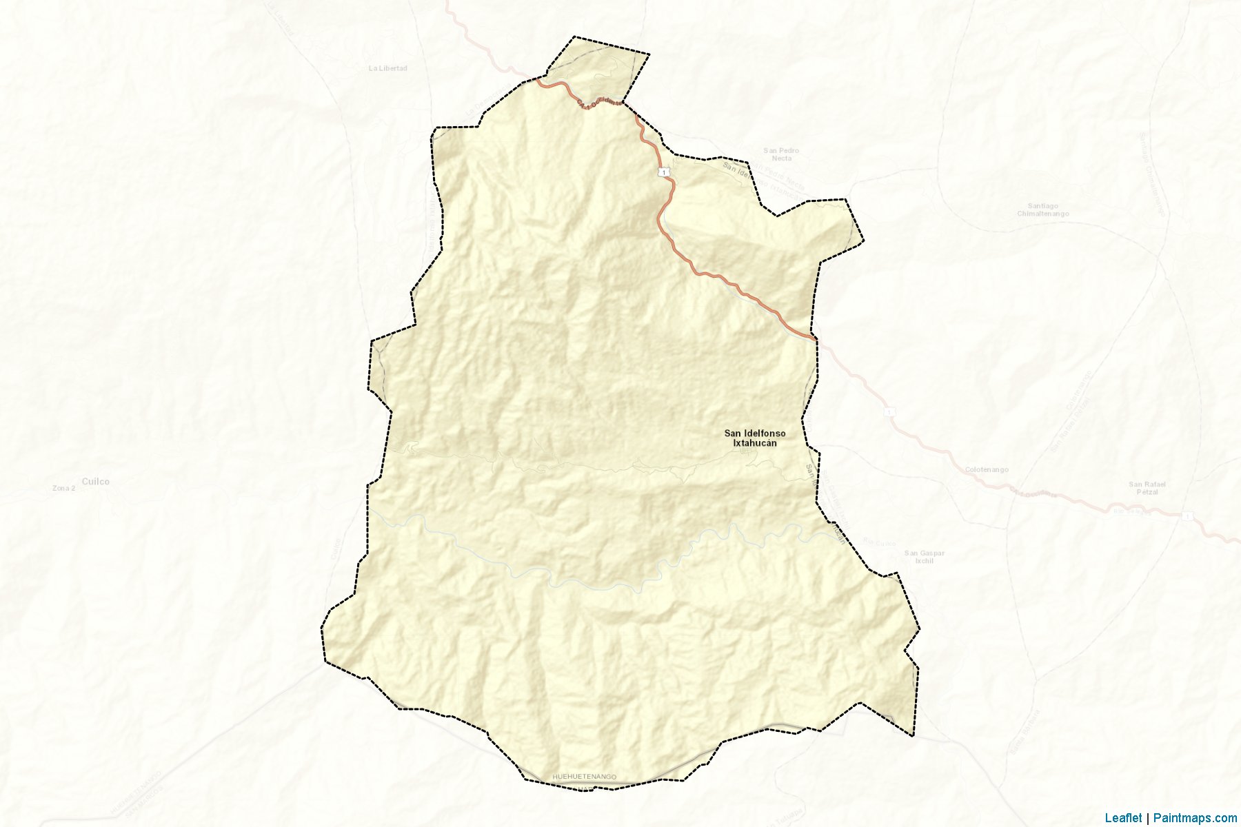 Muestras de recorte de mapas San Idelfonso Ixtahuacan (Huehuetenango)-2