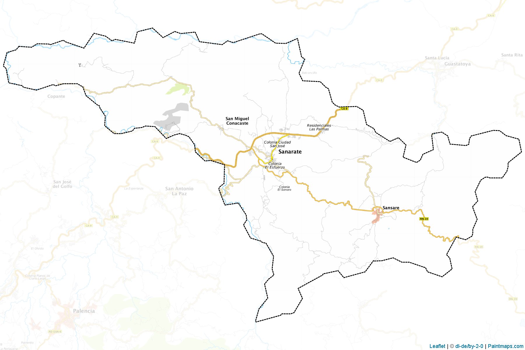 Muestras de recorte de mapas Sanarate (El Progreso)-1