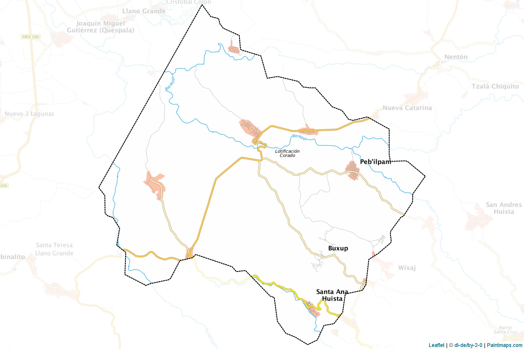 Muestras de recorte de mapas Santa Ana Huista (Huehuetenango)-1