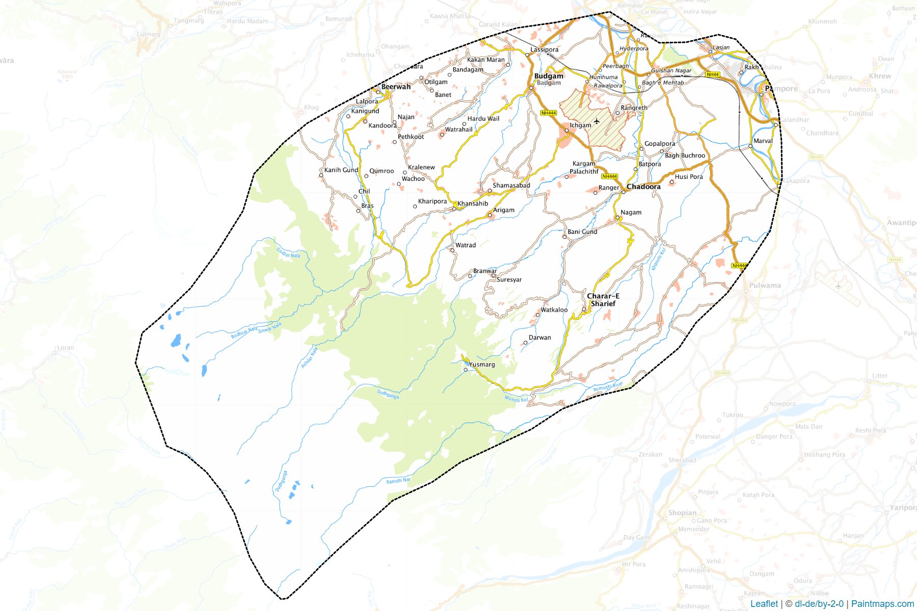 Budgam (Jammu and Kashmir) Map Cropping Samples-1