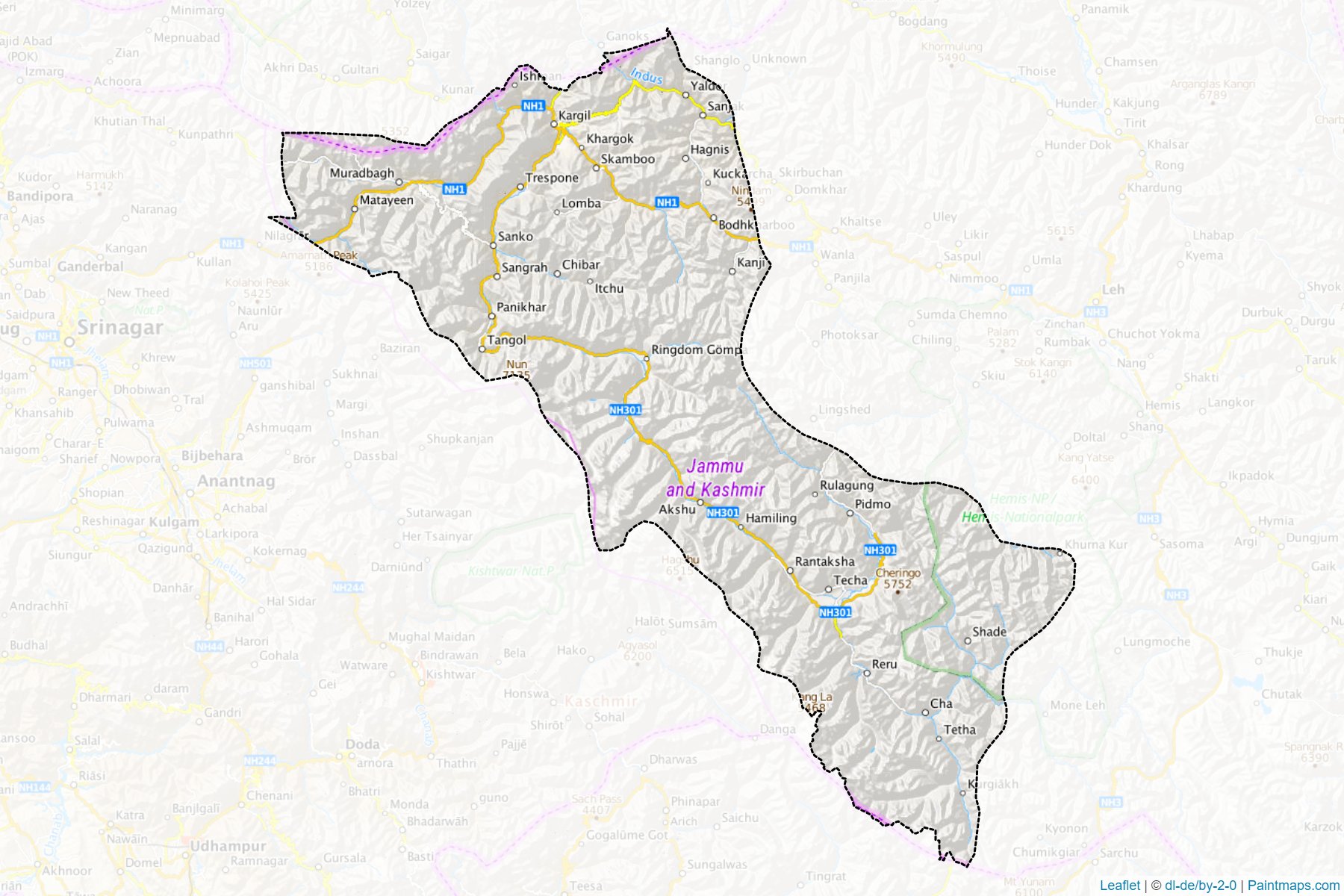 Kargil (Ladakh) Map Cropping Samples-1