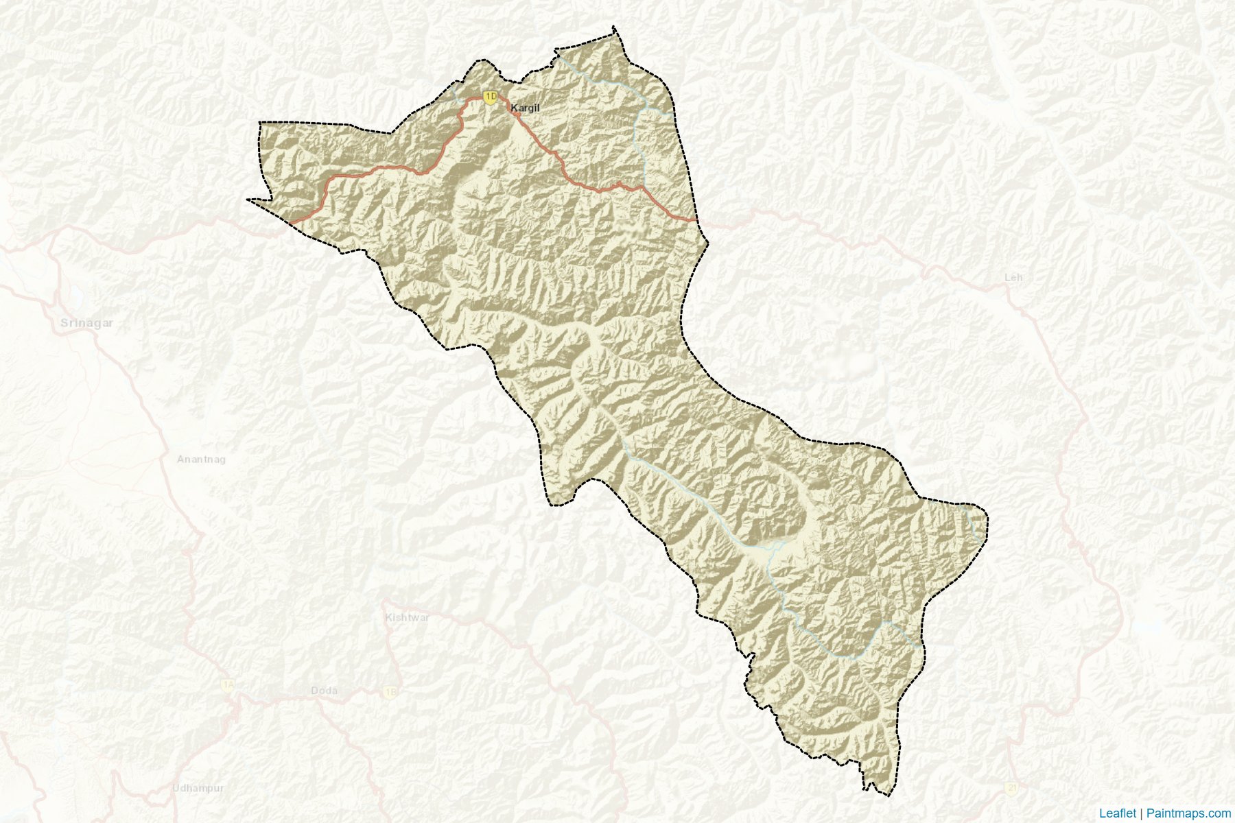 Kargil (Ladakh) Map Cropping Samples-2