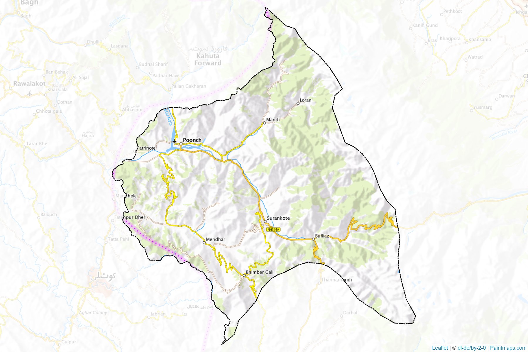 Border cropping samples for Poonch map.